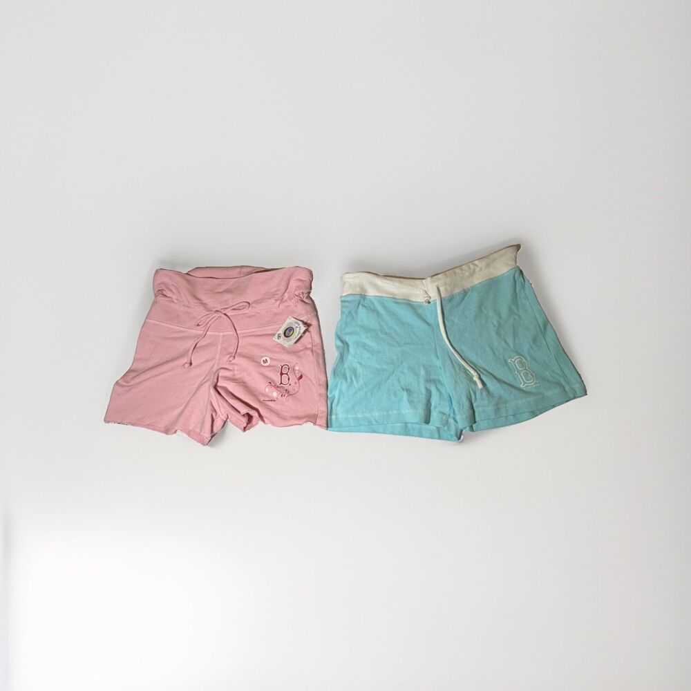 Lot of 2 Boston Red Sox Women’s Lounge Shorts Size M NWT Pink Blue Lady Slugger
